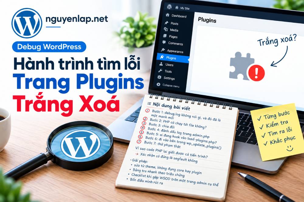 Debug WordPress: Hành trình tìm lỗi Trang Plugins Trắng Xoá